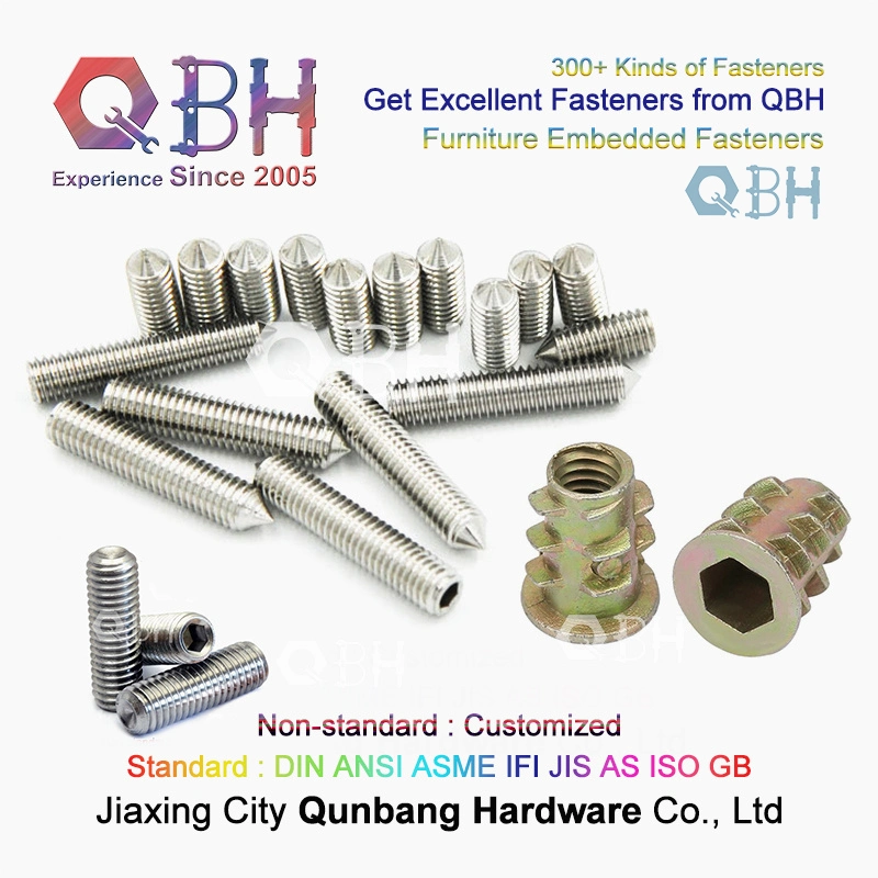 Qbh Customized Socket Blind/Solid Zinc Zp/Bzp/Plain/Black/HDG/Dacromet/Geomet/Nickle Plated Wood Wooden Furniture Threaded Insert Spare Accessories