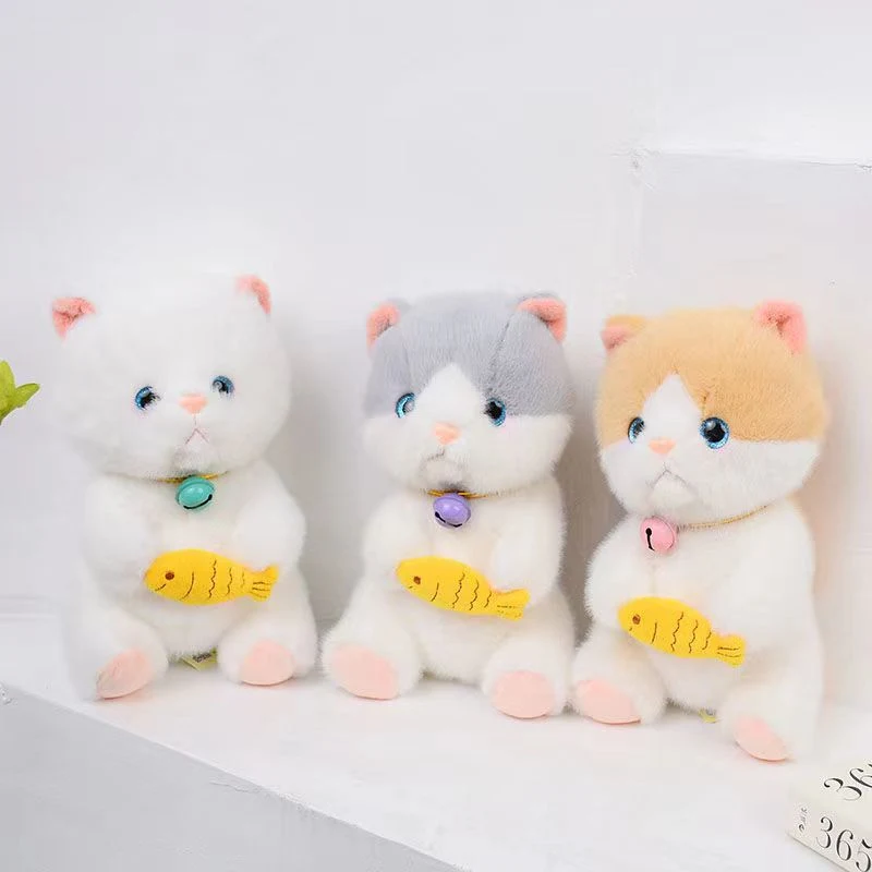 Cute Cat Plush Doll Silly Cute Fish Hugging Kitten Doll Grabbing Machine Doll Doll Girl Holding Sleeping Doll Children's Gift