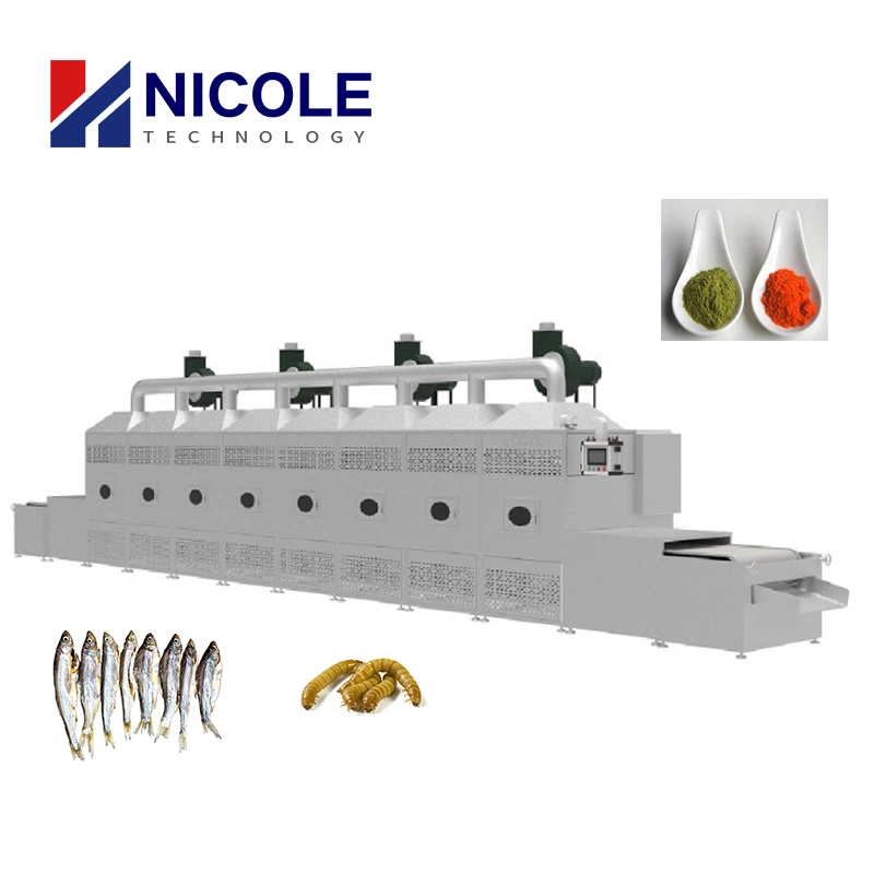 Tipo túnel Secador de microondas automático Máquina de secagem microondas para venda