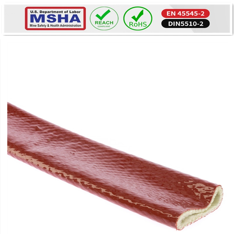 Hydraulic Hose Assembly Guard Silicone Rubber Coated Fiberglass Braided Fireproof Heat Insulation Glass Fiber Braided Pyrojacket Thermal Protection Fire Sleeve