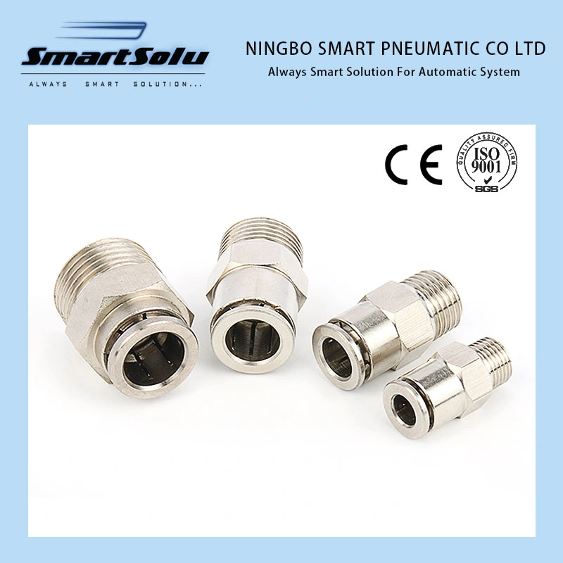 Mpcf Nickle Plated Brass Female Straight Quick Push in Pneumatic Fitting