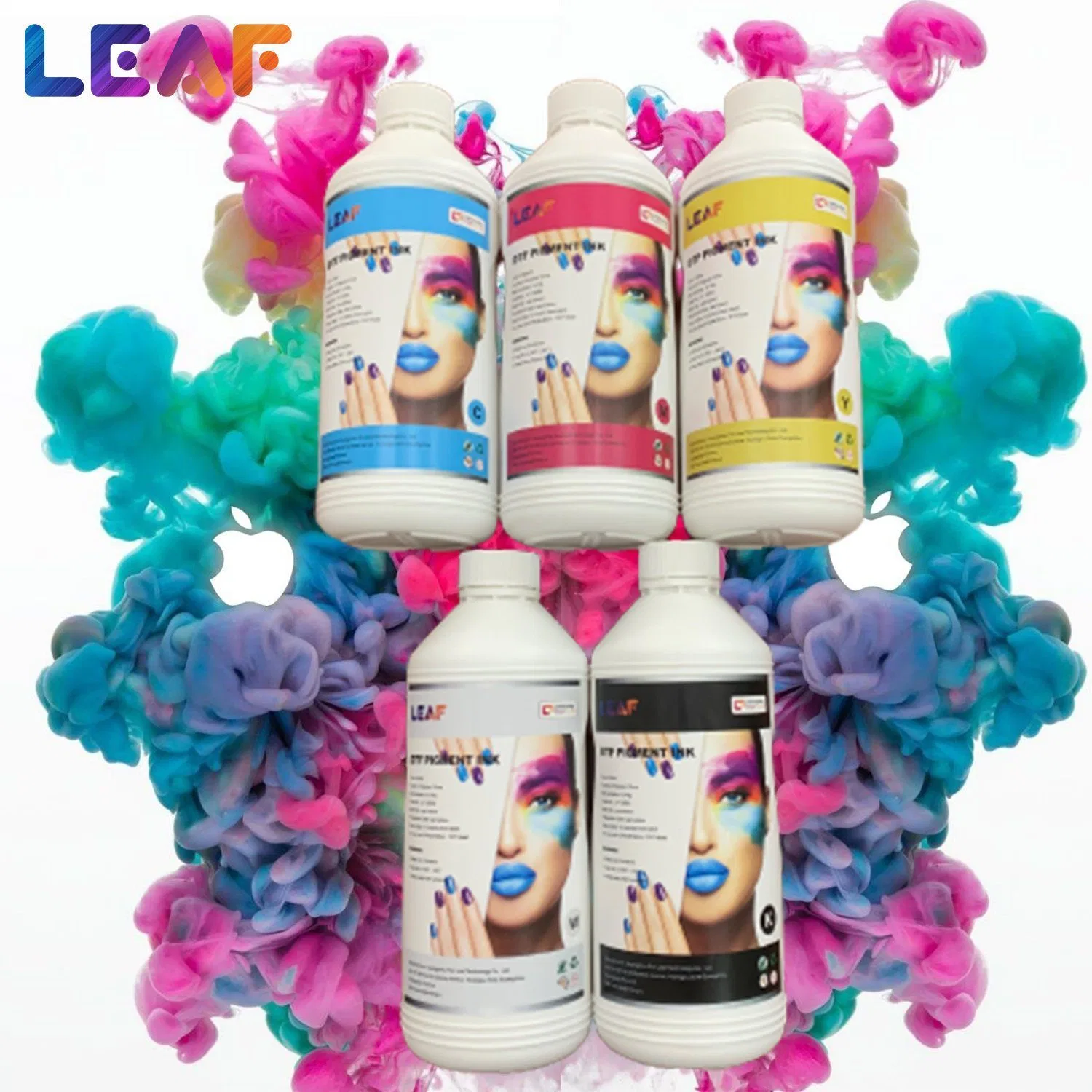 Bring Colors to Life with LEAF CMYK+W DTF Pigment Inks for Textiles