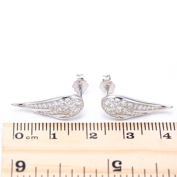 Ala de Ángel Stud Earrings 925 Joyas de Plata Esterlina