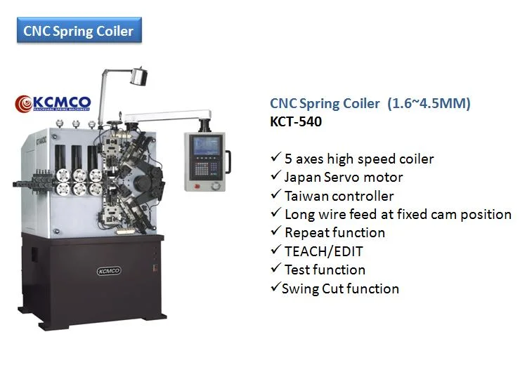 CNC 5 ejes de bobinado de alta velocidad de la máquina con KCT-540 Cable torsión de la rentabilidad de dispositivo para el muelle metálico que hace la máquina