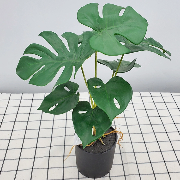 Plantas artificiais 8-cabeça tamanho pequeno planta artificial Monstera Bonsai Monstera Planta