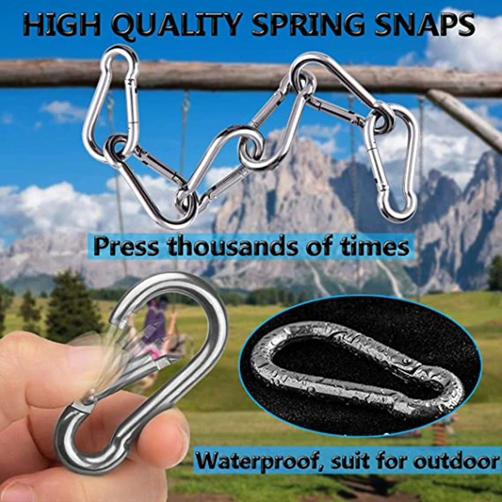 40mm Stainless Steel Simple Electro Wire Rope Snap Hook Carabiner Hook with Spring