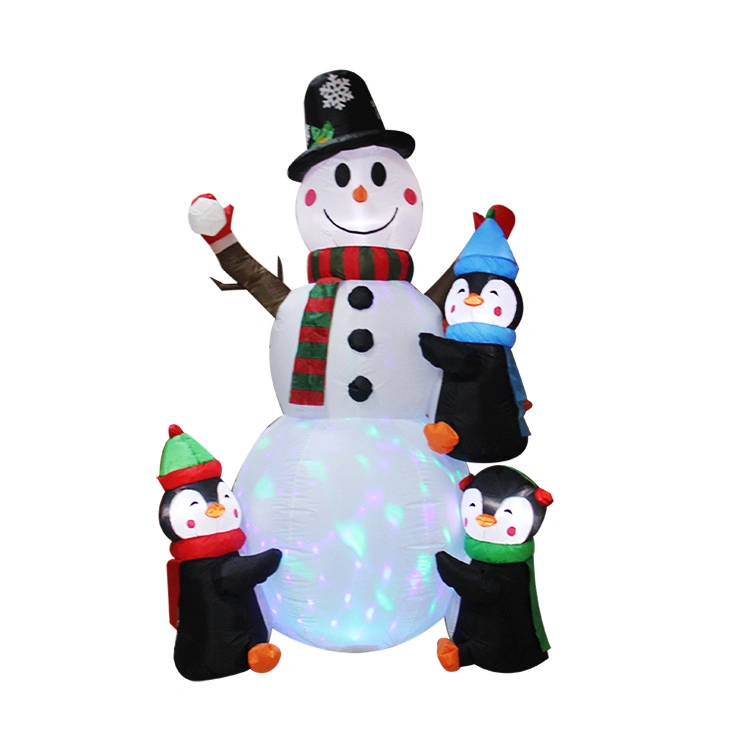 Snowman القابل للنفخ، الطراز القابل للنفخ، نموذج الغاز المضيئ LED، زورق مطاطي للكريسماس، زخرفة فناء مضيئة، بالون، زورق مطاطي