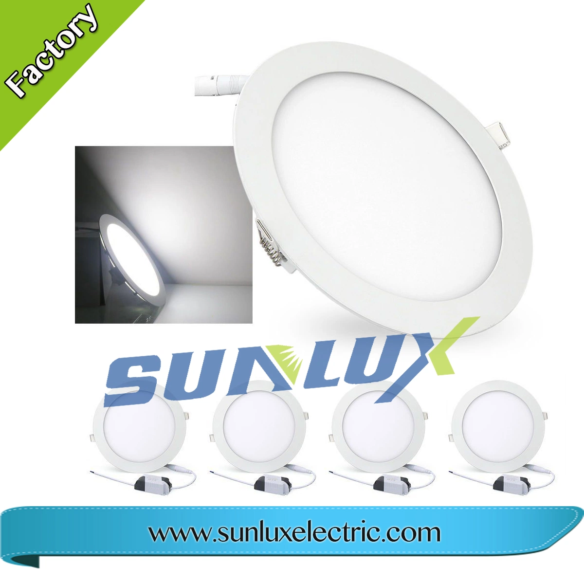 China Manufacture Round Squre Slim LED Panel Light 3W 6W 9W 12W 18W 24W 85V-265V 2 Years Warranty