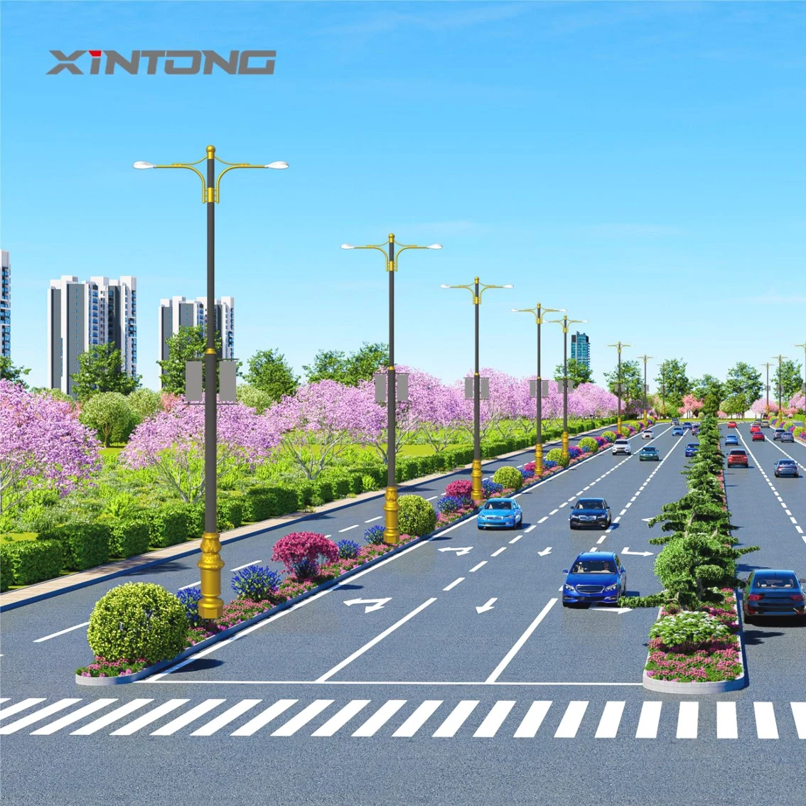 صندوق كرتونة تصنيع المعدات الأصلية (OEM) 10kv 20kv AC Xintong 14lm/W Solar Street ضوء LED