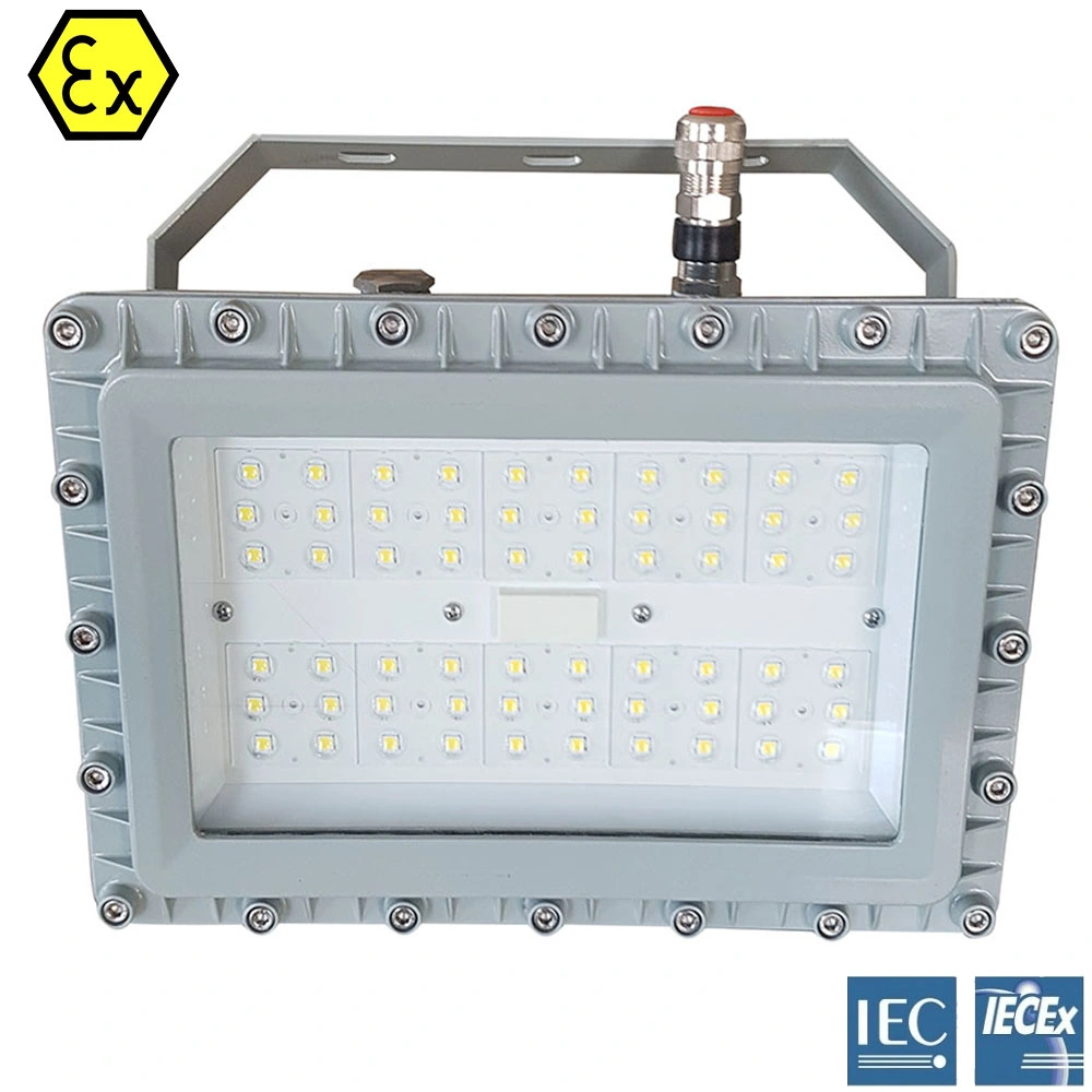 Lámparas LED de alta bahía a prueba de explosión para tratamiento de residuos y aguas residuales Industria química ATEX Flood Light