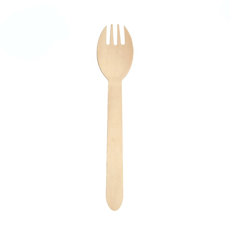 Manufacturer Custom Logo Wooden Cutlery Fork Spoon Set Disposable Eco Friendly