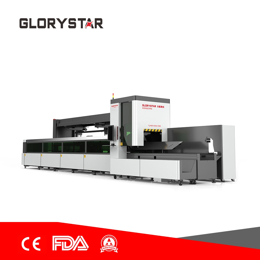 Fully Automatic 3 Chucks Square Tube Fiber Laser Cutting Machine for Advertising Decoration