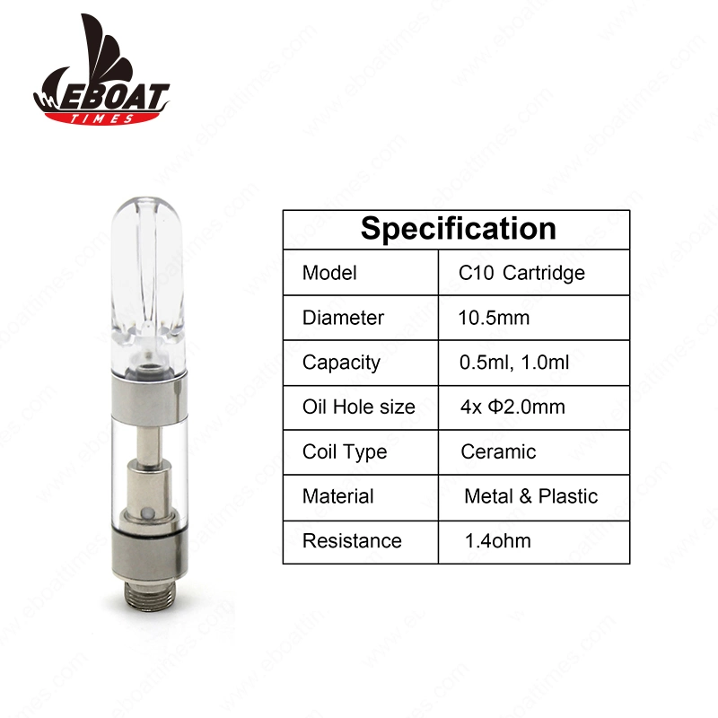 La Chine fabrique 1 gramme Vape Pen Cartouche vide L'atomizer cartouche pour l'huile épaisse