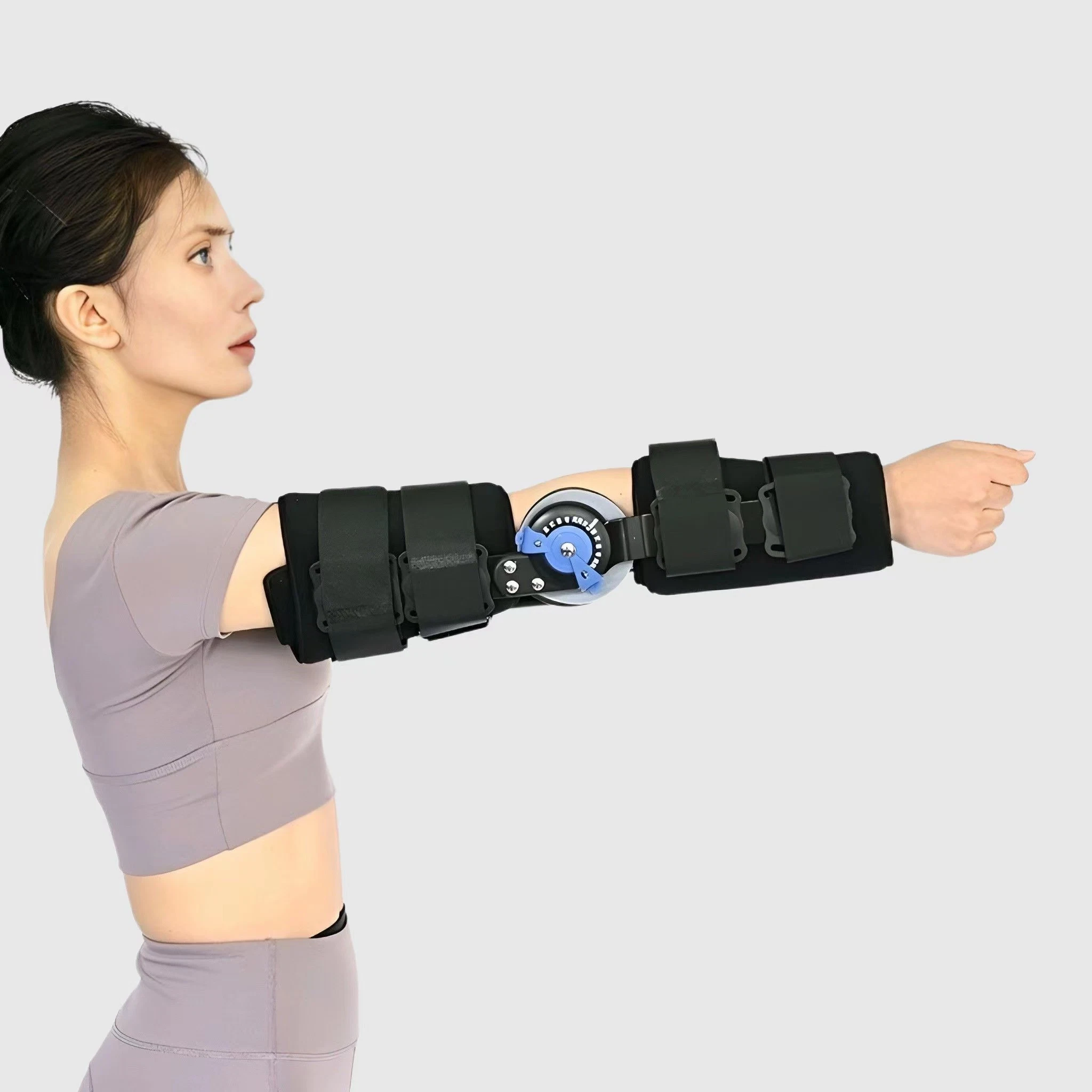 Hinged Elbow Hinge Arm Brace Immobilizer Stabilizer Splint Injury Recovery Support ROM Adjustable Elbow Imobilizer