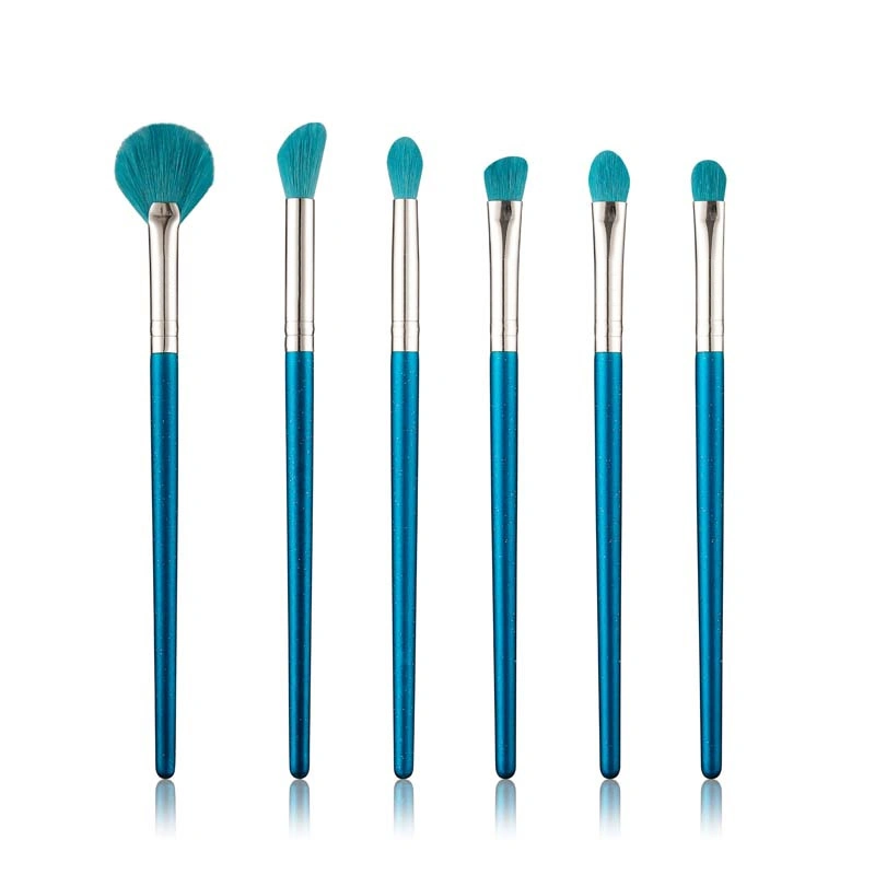 10pcs altos maquillaje azul Juego de cepillo de pelo sintético Vegan Foundation Brush Eyeshadow Brush Beauty Tools