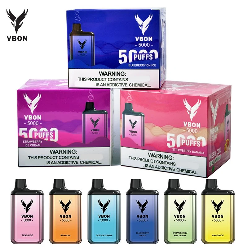 Vbon desechables Bar 5000bocanadas E-Cig de tipo C colores luz Mesh/OEM ODM Vape Mayorista/Proveedor