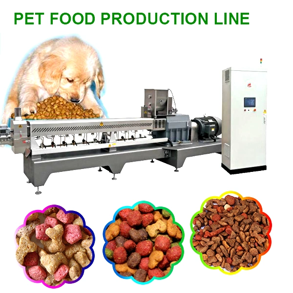 Gran capacidad extrusionadora de husillo doble grueso Comida para perros perro de la máquina de procesamiento de alimentos