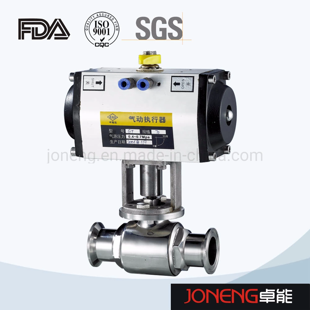 Stainless Steel Food Grade Pneumatic Threaded Three Piece Ball Valve (JN-BLV2009)