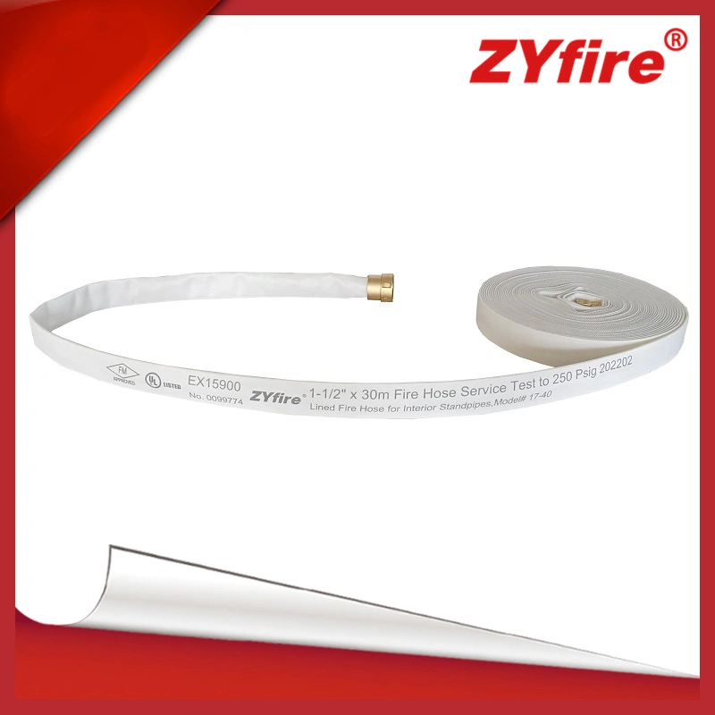 Zyfire White Fire Hose Layflat Water Discharge Hose for Fire Cabinet