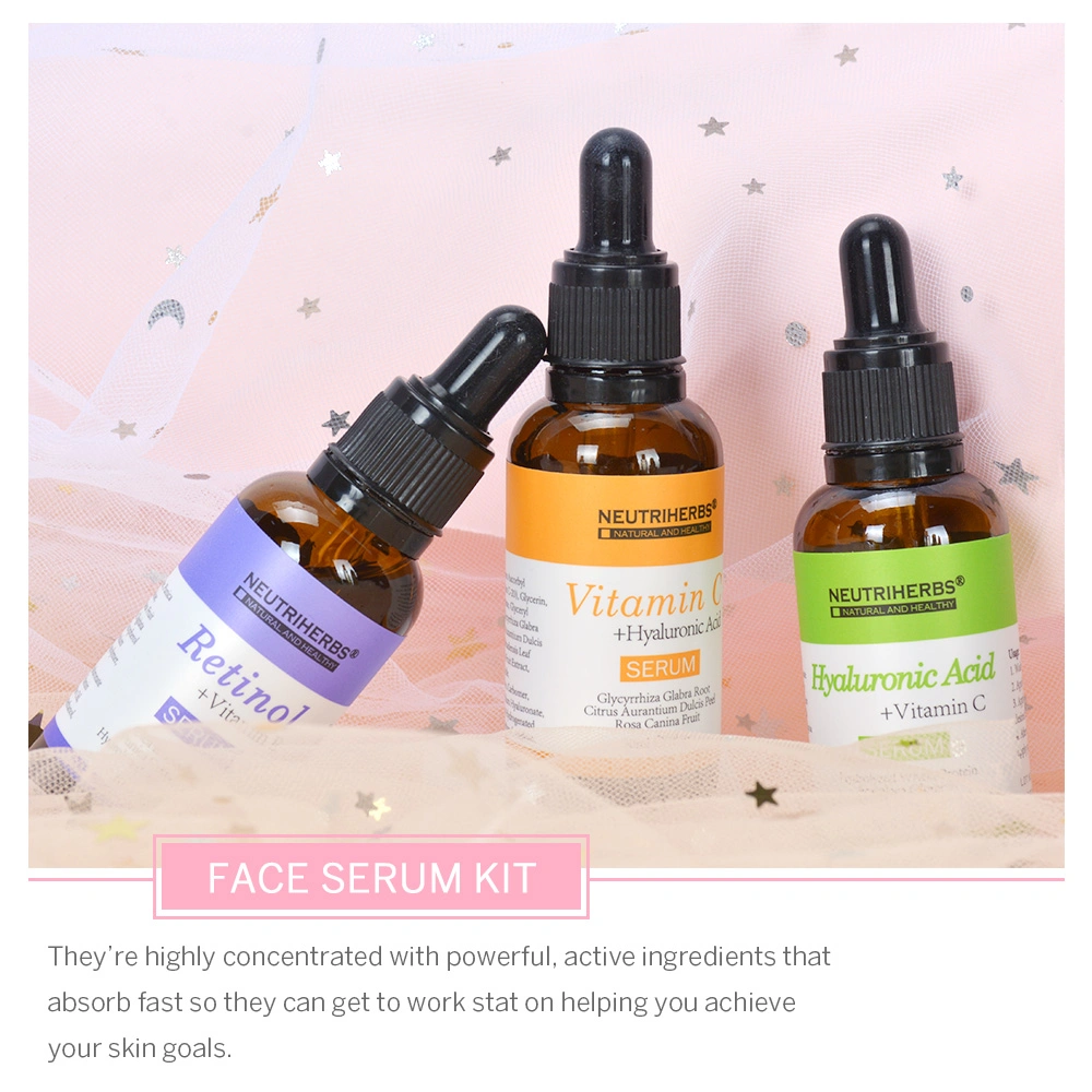 High Quality Skin Beauty Anti Aging Moisturizing with Vitamin C Serum Hyaluronic Acid Serum Set