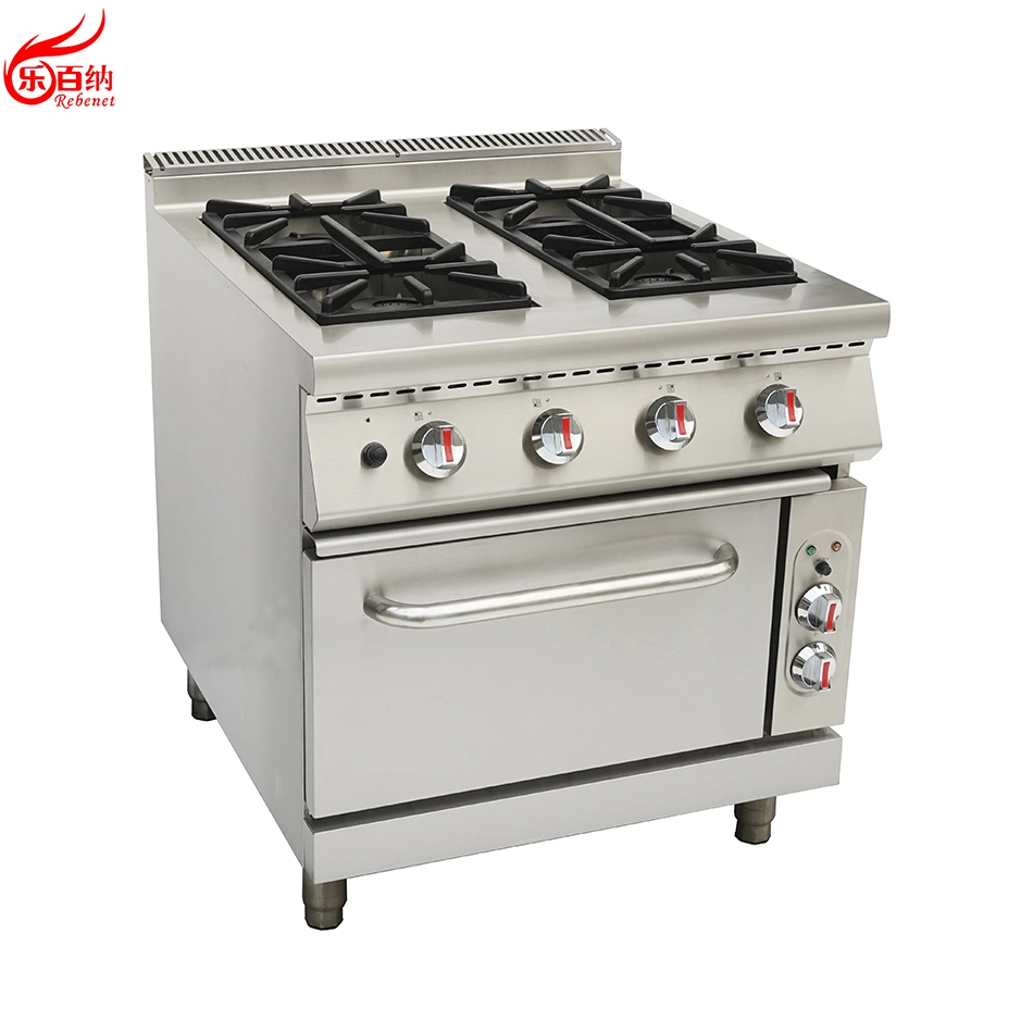 Hot Sale Commercial 6 Burners Gas Range with Oven in Stainless Steel Kitchen Equipment (7G-TQ-6)