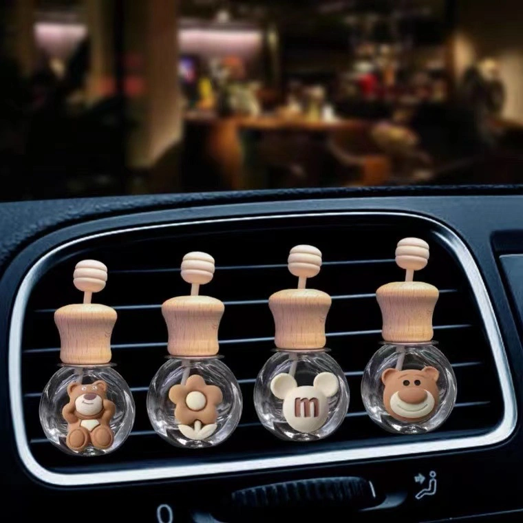 Ambientador Carro Perfume fragrância clipe vazio garrafa de vidro para óleos essenciais o difusor de ar na saída do respiro Ornament Car-Styling