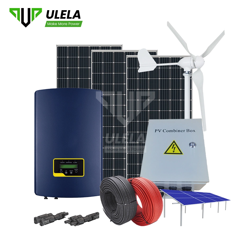 Ulela Solar Power System Full Set 1kw Herstellung Großhandel Single Phase 8kw auf dem Netz Sonnensystem China kombiniert Wind und Solarenergieanlage