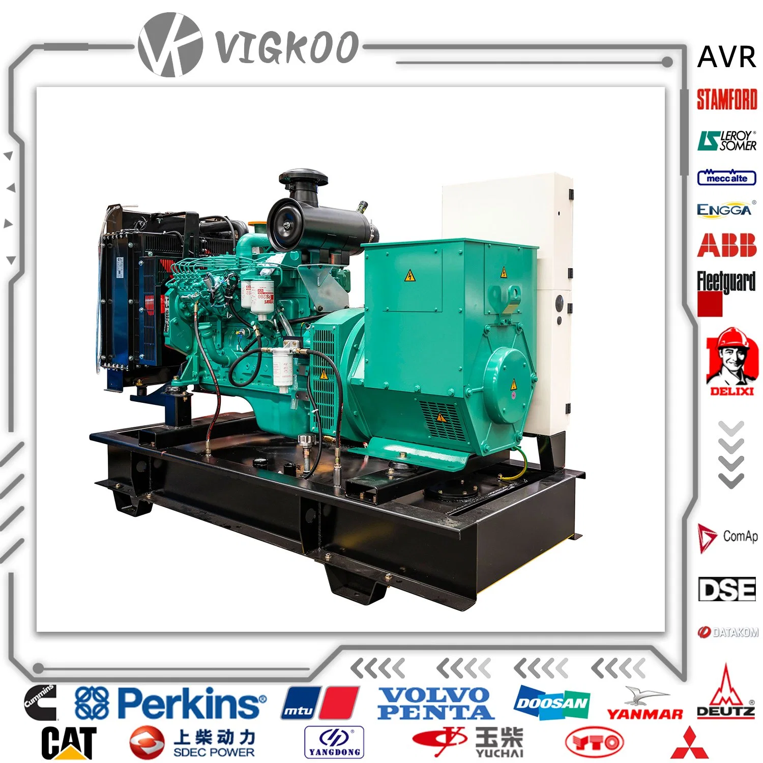 Generador Diesel de potencia eléctrica tipo abierto de 10 kVA a 4000kw