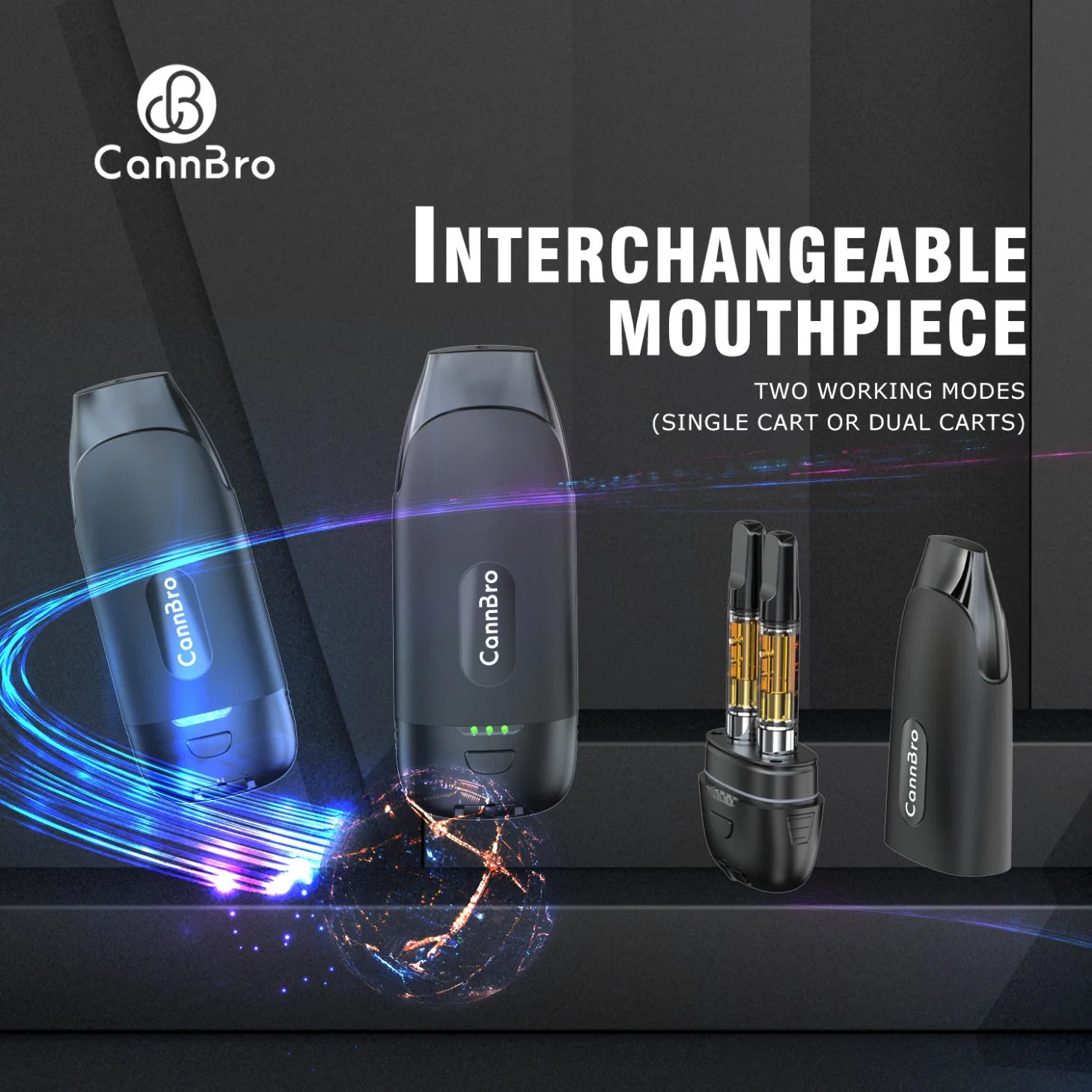 Cannbro 510 Thread Dual Cartridge Discreet Vape Press Battery Vape