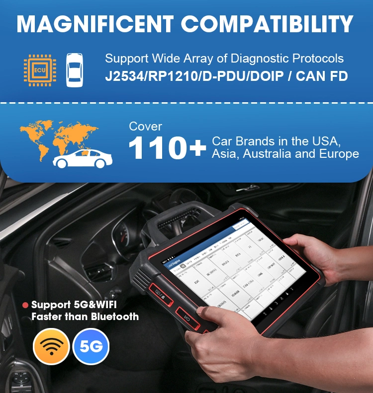 Lanzamiento de Universal X431 Pad Pad VII7 12-24 voltios, 12 de 14 V de la automoción OBD2 Carretilla Max Super Scanner de la reparación de automóviles de Tablet PC Útil