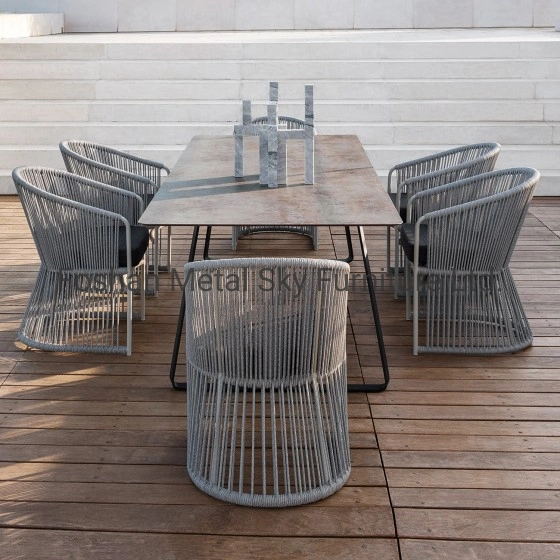 Outdoor Metal Wicker Rope Garden Hotel Restaurant Furniture Rattan Chair