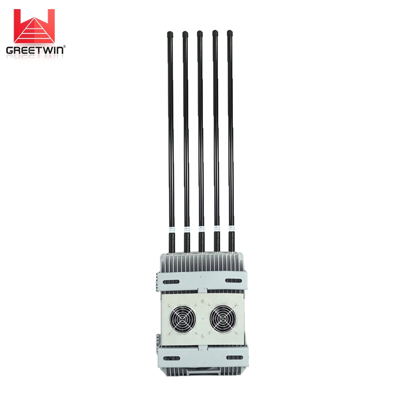 waterproof Omni Antennas 5bands Anti Uav System Signal Blocker GPS WiFi Remote Control Signal Drone Jammer