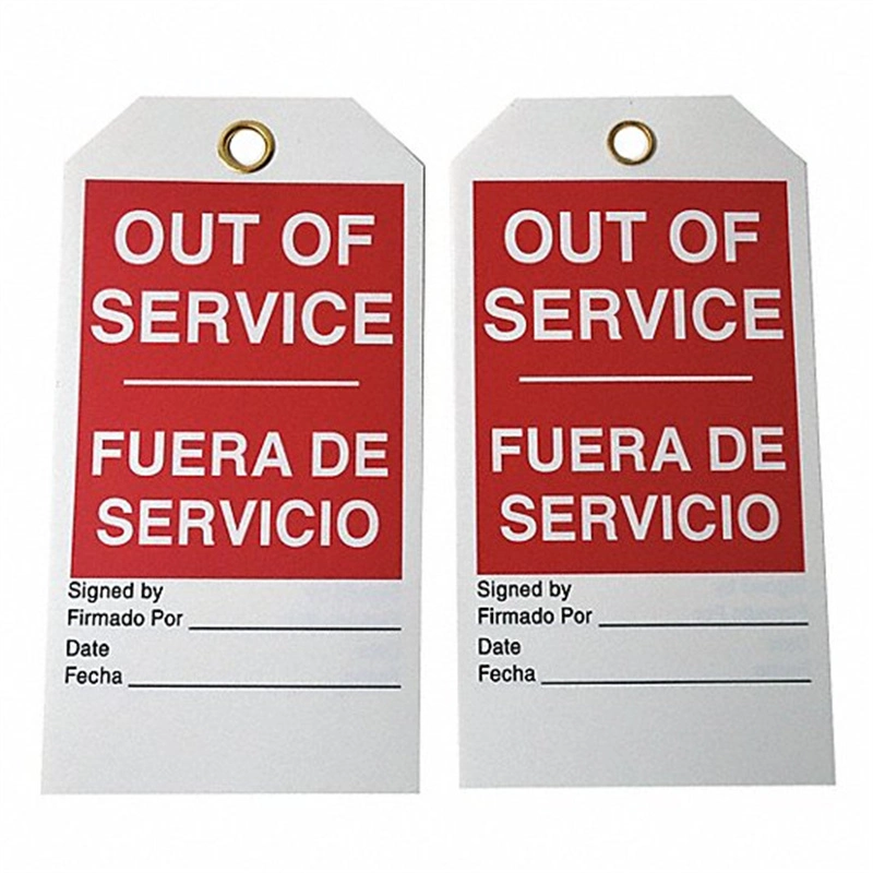 out of Service Tag Red Cardstock Size 5 3/4 in*3 in