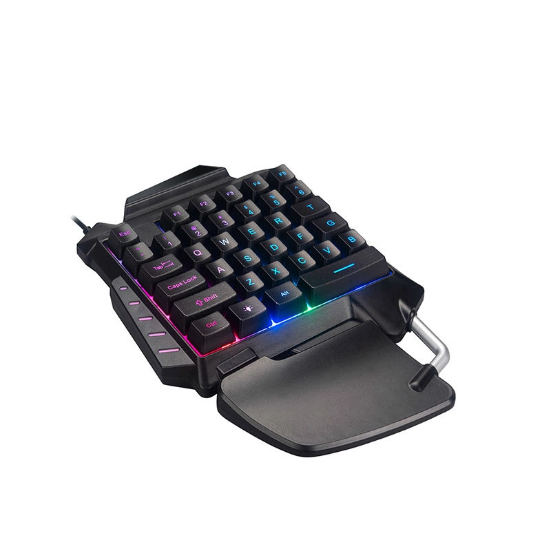 One Handed Gaming Keyboard RGB Backlit 35 Keys Portable Mini Gaming Keypad Ergonomic Game Controller