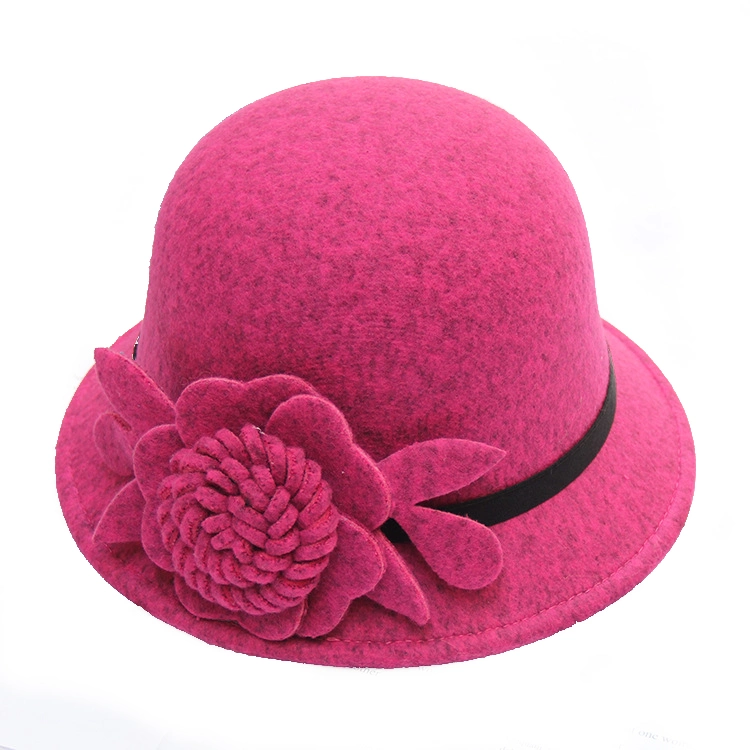 Atacado Moda Inverno quente Cloche Bowler Igreja HAT formal