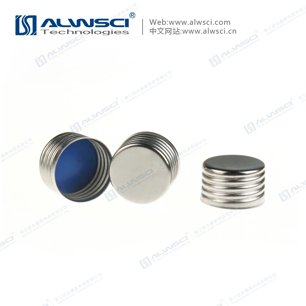 18mm Silver Color Open Top Metal Cap 8mm Hole for Screw Headspace Vial Chromatography Vial