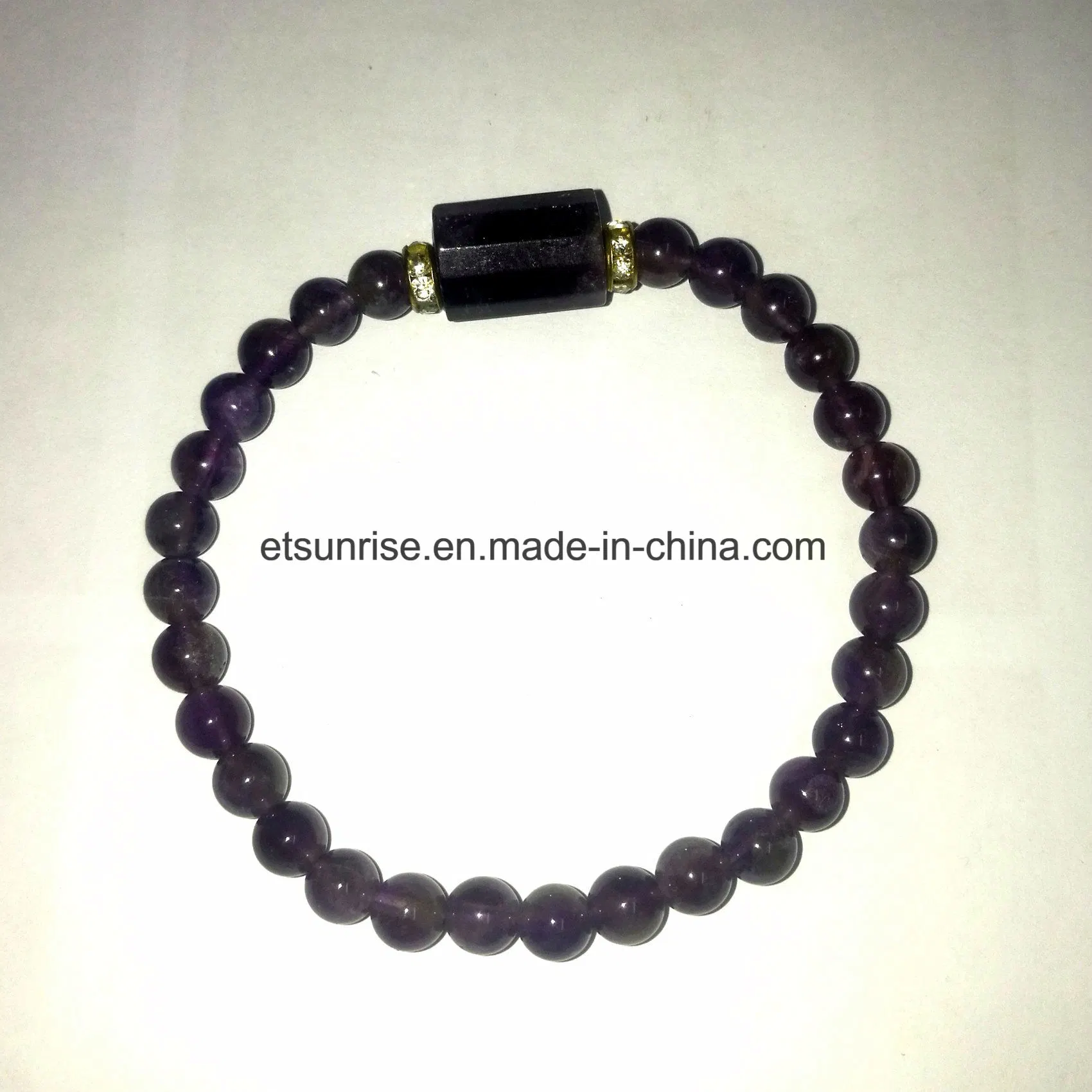 Semi Precious Gemstone Natural Crystal Amethyst Beaded Bracelet