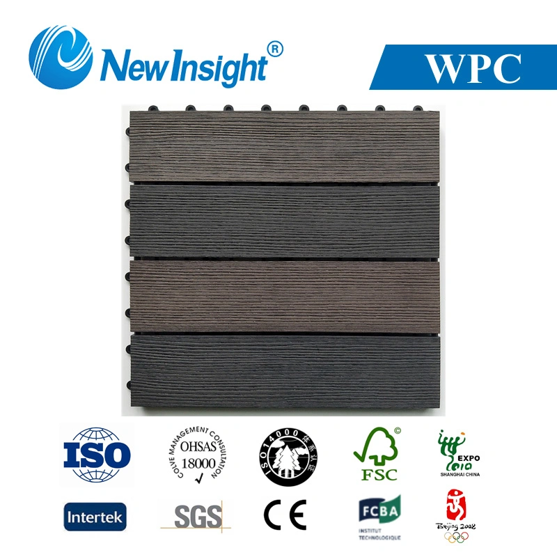 Environment Friendly 300*300mm WPC Wood Plastic Composite DIY Deck Tile