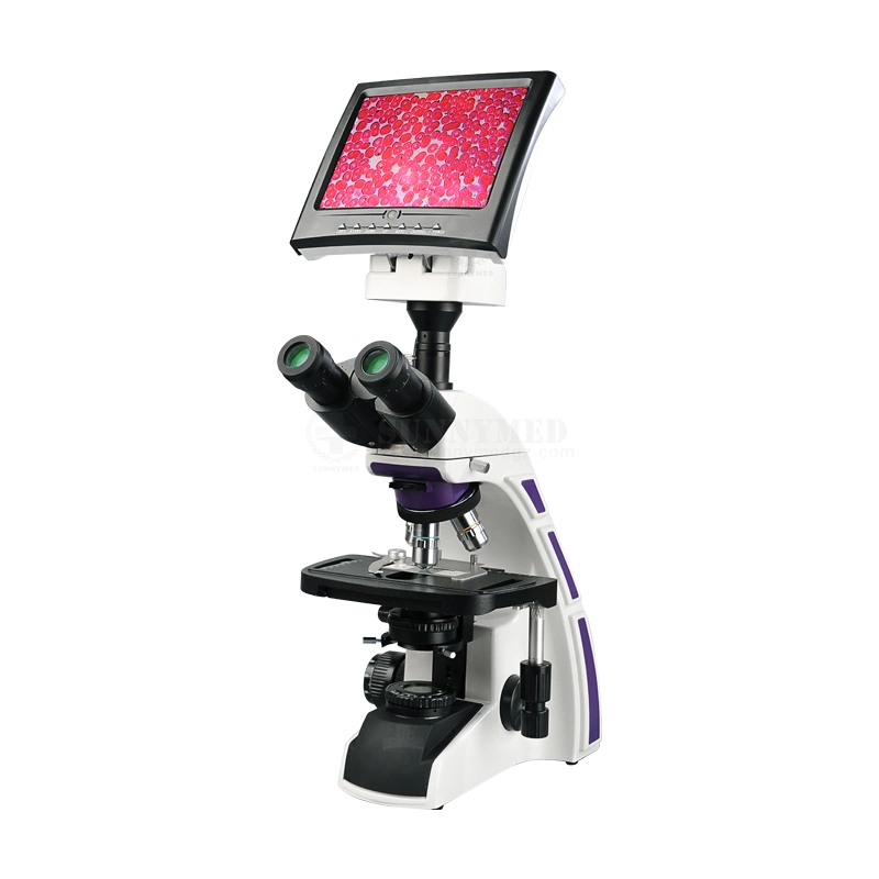 Sy-B129t Portable Mobile Binocular Microscope with LCD Display Monitor for Lab