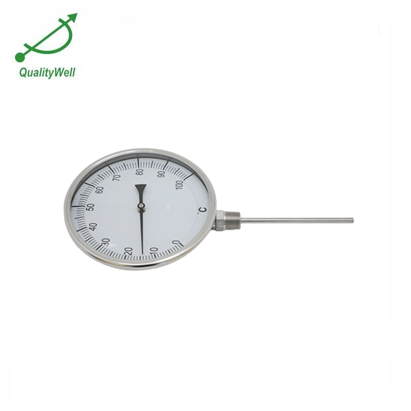 I600c Bottom Connection All Ss 6'' Bimetal Pipe Thermometer Gauge