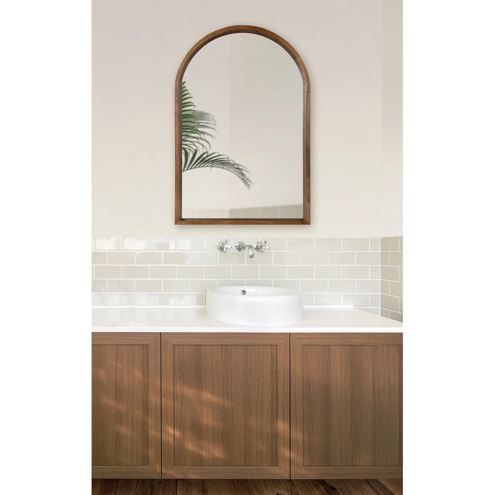 Espejo de madera maciza de nogal de diseño moderno de alta calidad