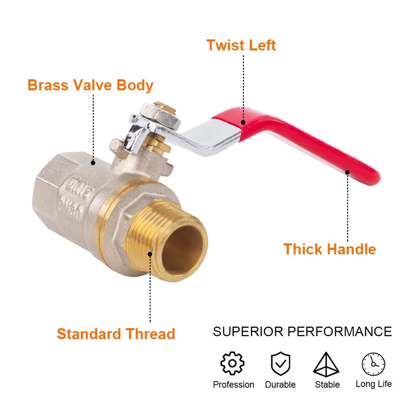 Рукоятка рычага переключения передач на 1/2 дюйма резьбы мужского и женского пола латунный шаровой клапан воды переключатель все медные загустеет шаровой клапан
