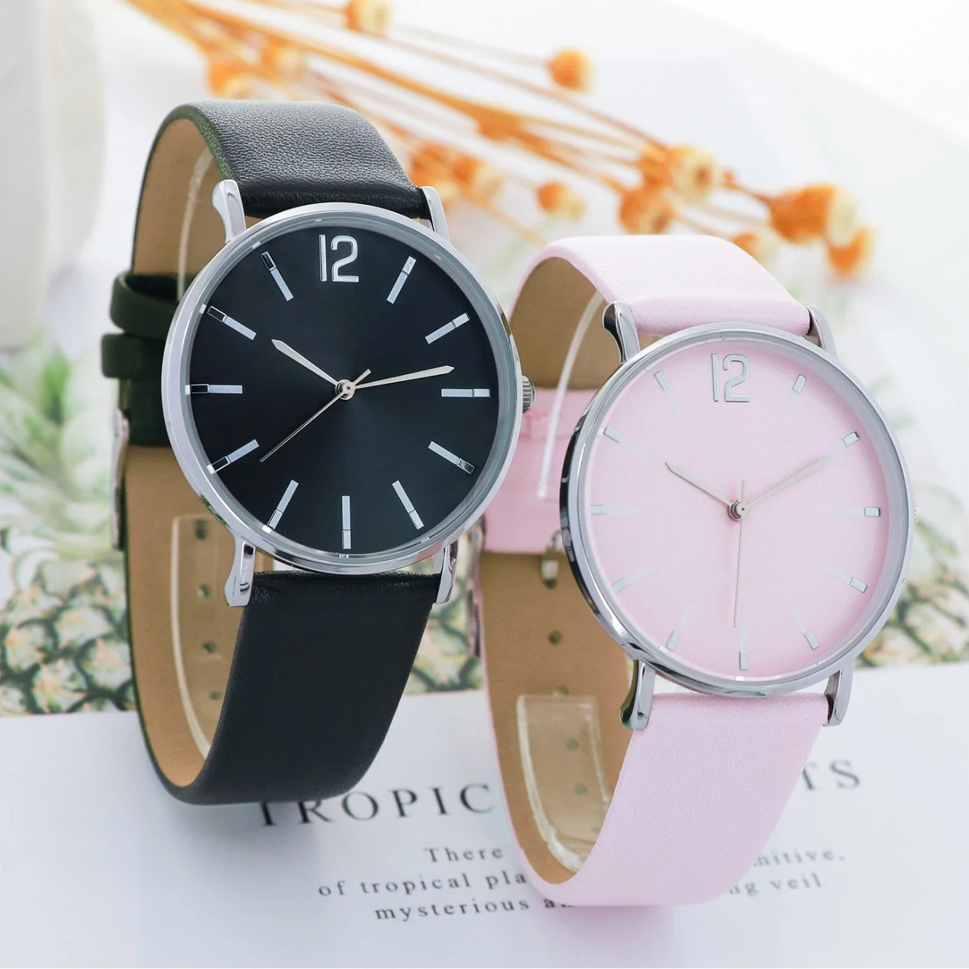 Water Resistant Leather Strap Women Quartz Watch Gift Watches