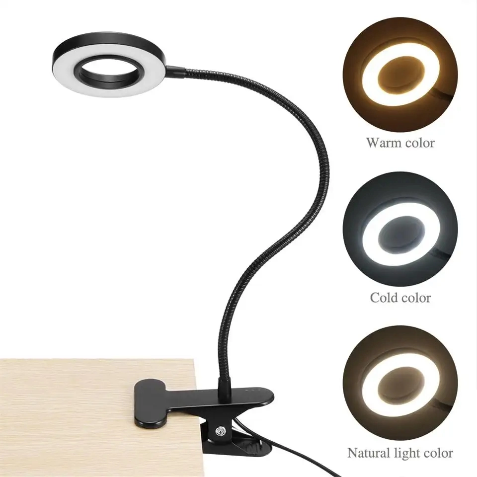 USB Rechargeable LED Eye Protection Reading Desk Light Clip Table Lamp