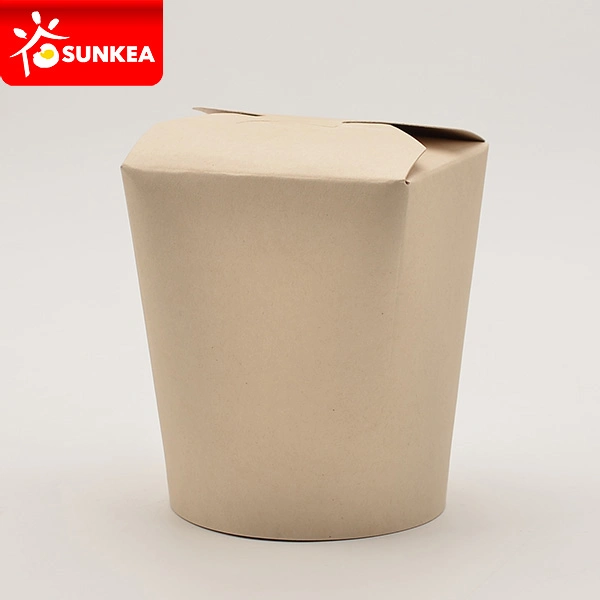 Wholeale Disposable Take Away Food Grade Customized Printing High Quality Biodegradable Bamboo Pulp Paper Noodle Box