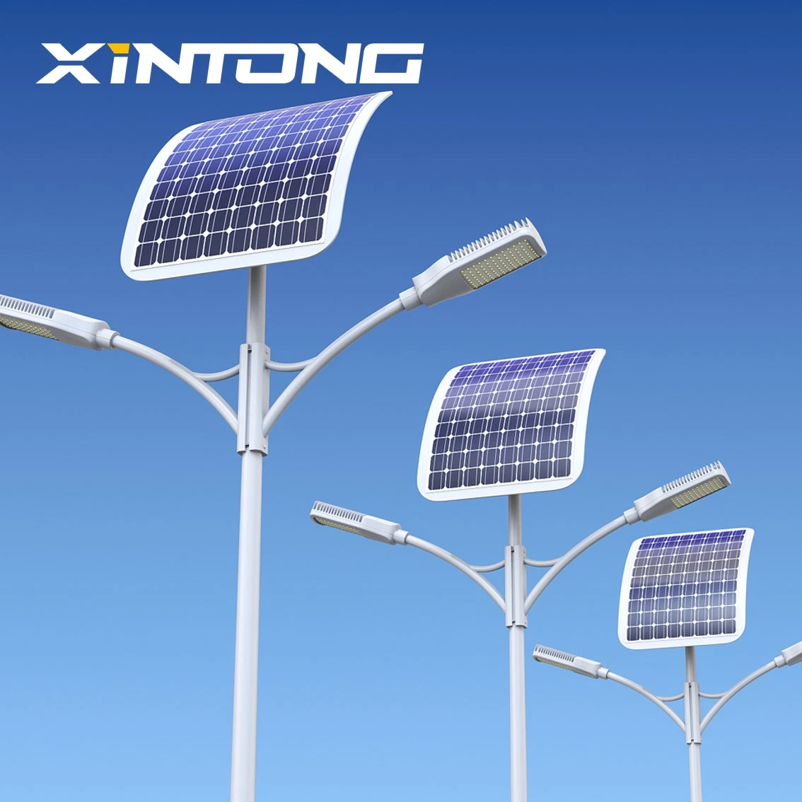 IP65 High Brightness Power Waterproof Outdoor Road Energy Saving LED Solar Panel Street Lighting Lamp with Pole