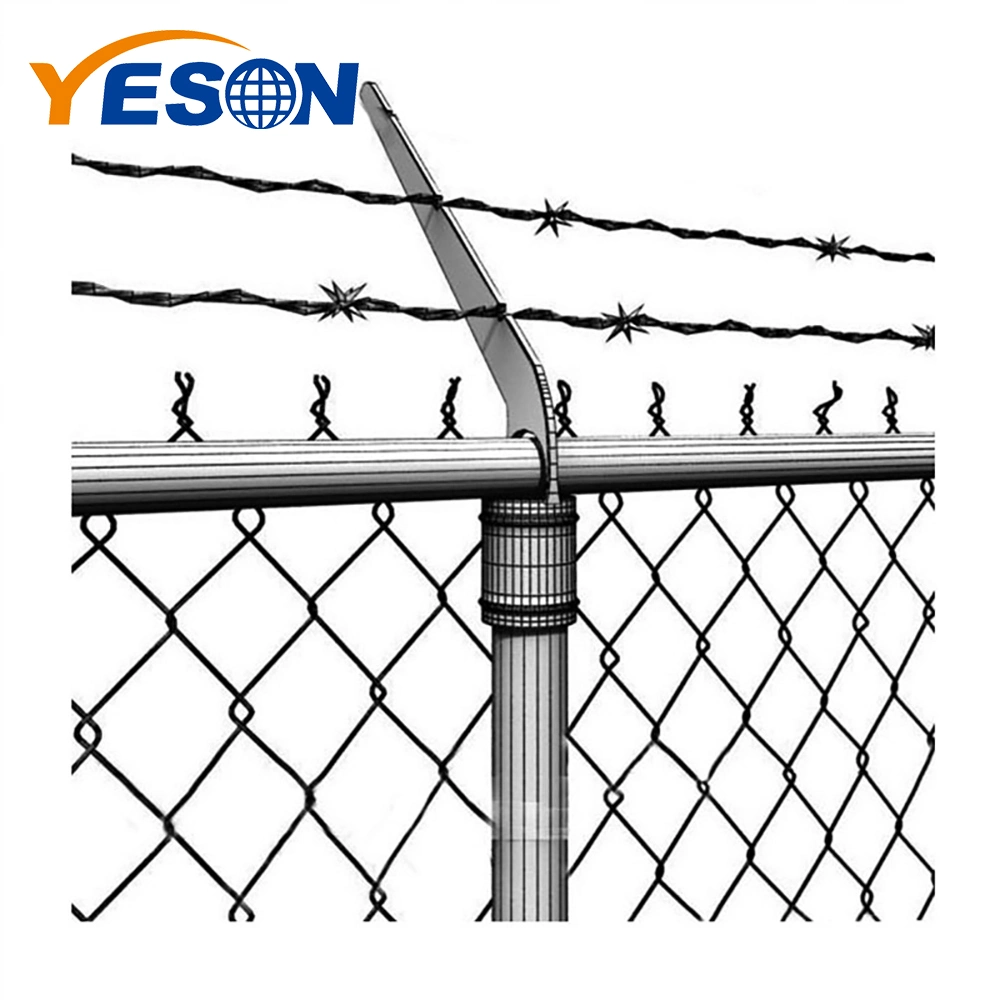 Galvanized Chain Link Fence for Airport Security Fence with Barbed Wire Fence