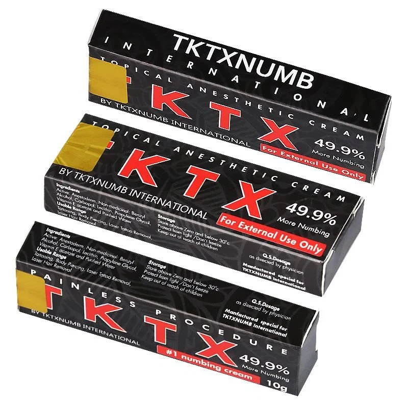 Wholesale/Supplier Tattoo Tktx 49.9% Numb Cream Anesthetic Ointment Painless Procedure International Red Blue Yellow Orange Green Black Gold 49.9% Tktx Numbing Cream