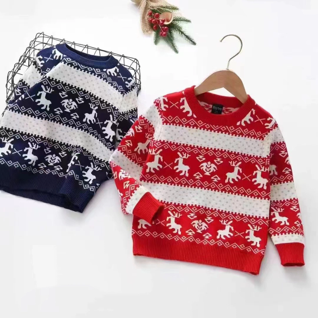 Fall / Winter High quality/High cost performance  Ultra Soft Kid Unisex Fashion Knitted Custom Pull Over Round Neck Long Sleeve Sweater Clothing Garment for Wholesale/Supplier Price.