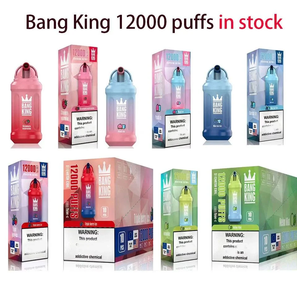 2023 E-Zigarette Einweg Puff Vape Pen Vaporizer Bang King 12000/12K Puffs mit 20 Geschmack Flüssigkeit vorgefüllt